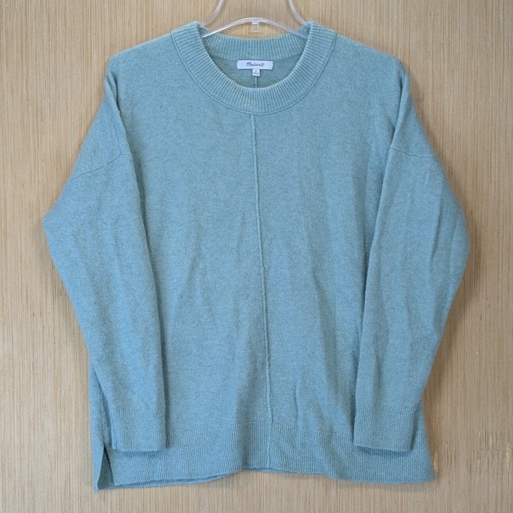 Madewell Womens Merino Wool Alpaca Blend Crewneck Sweater Size M Seafoam Green